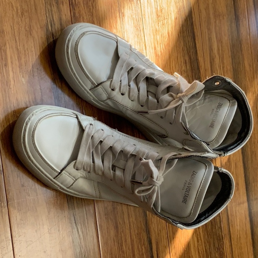 Zadig & Voltaire High Flash Sneakers White High Top Trainers Logo Streetwear 9